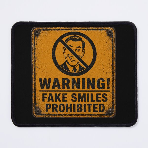 Item preview, SIGNS -  Warning! fake smiles prohibited designed and sold by MetusArt.