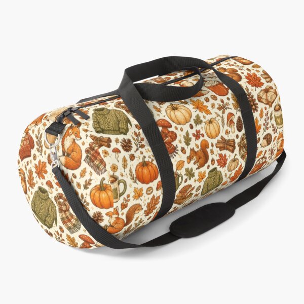 Item preview, Cottagecore Fall Forest Animal Pattern – Vintage Pumpkins & Leaves designed and sold by OpenDreamArts.