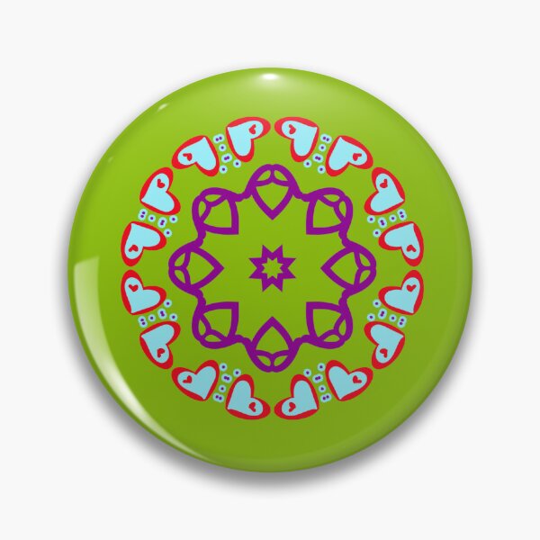 Item preview, Bold Green and Blue Heart Mandala designed and sold by Tinsleybluebell.