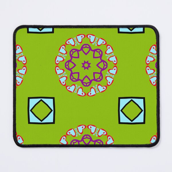 Item preview, Bold Green and Blue Heart Mandala designed and sold by Tinsleybluebell.