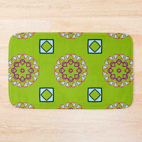 Item preview, Bold Green and Blue Heart Mandala designed and sold by Tinsleybluebell.