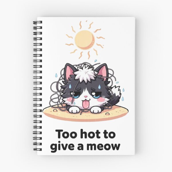 Item preview, Too Hot to Give a Meow Funny Summer Cat designed and sold by Moody Vibes Studio.