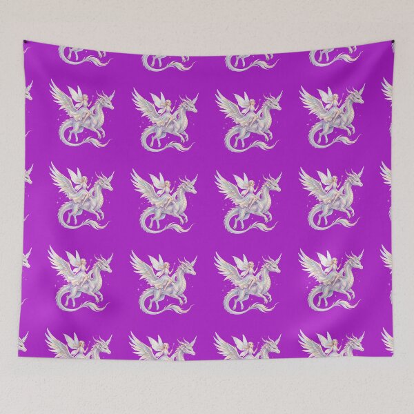 Item preview, Fairy Riding Dragon Watercolor Pastel Fantasy designed and sold by VictoriaaStore.