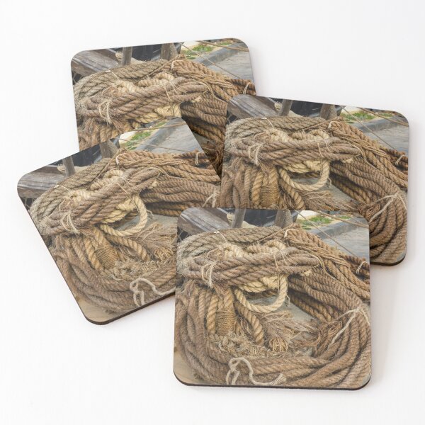 Item preview, Coiled Hemp Rope On Wooden Crate At Rustic Dockside For Nautical Fishing Mooring designed and sold by Nmallia.