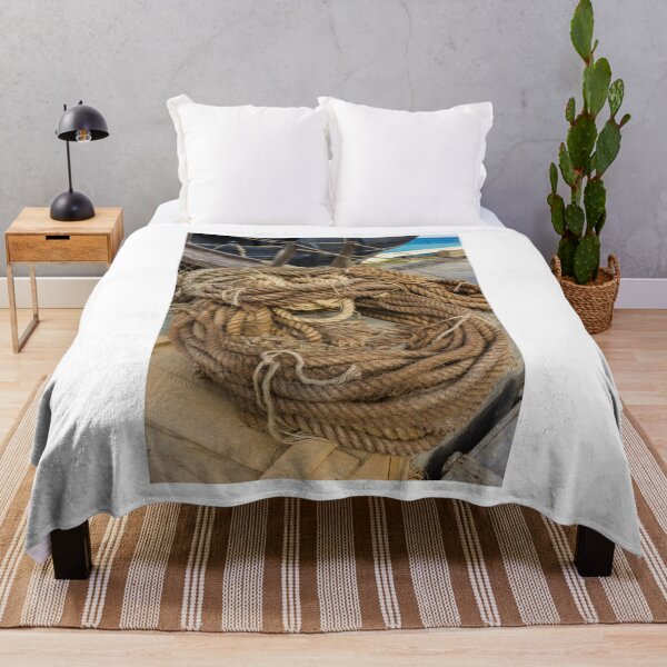 Item preview, Coiled Hemp Rope On Wooden Crate At Rustic Dockside For Nautical Fishing Mooring designed and sold by Nmallia.