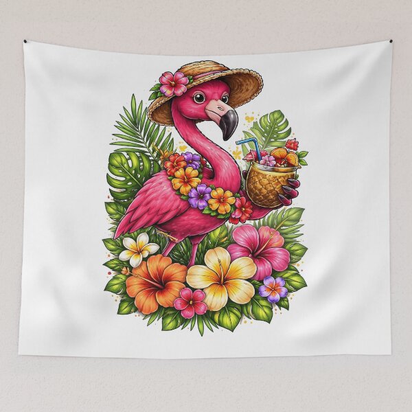 Item preview, Flamingo and flowers designed and sold by Joshuasanga76a.
