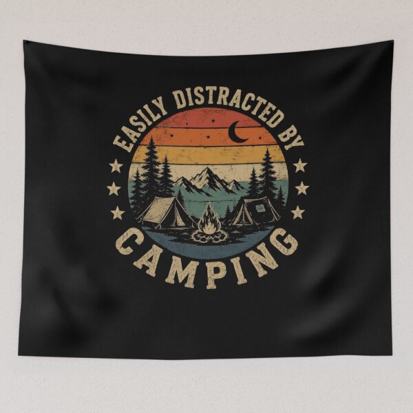Item preview, Easily Distracted By Camping Outdoor Enthusiast Camper Adventure designed and sold by JonesFlora2025.