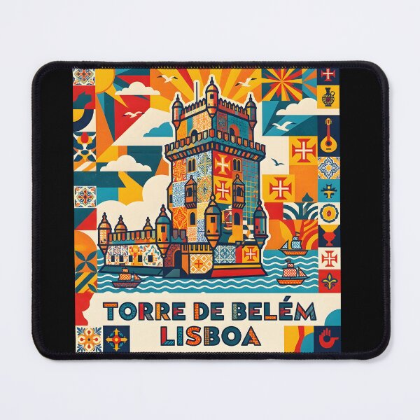 Item preview, Lisbon Belem Tower Geometric Portugal Tile Art designed and sold by Paulo Costa Dias.