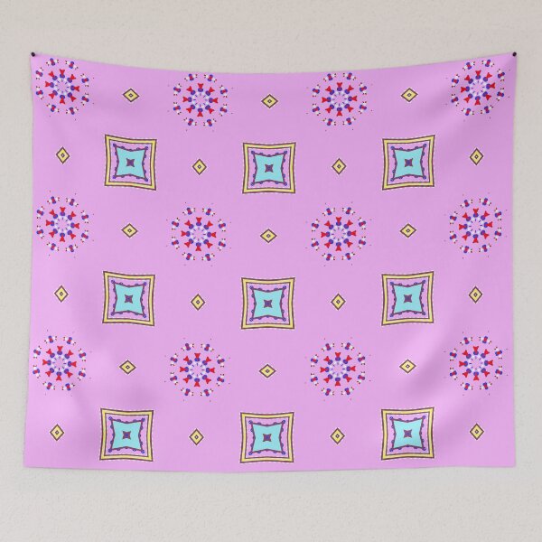 Item preview, Vibrant Pink, Red and Blue Mandala Pattern designed and sold by Tinsleybluebell.