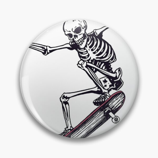 Item preview, Skeleton Skateboarding Black and White Skull Skater Illustration designed and sold by redblink store.