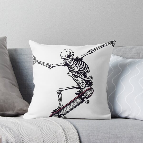 Item preview, Skeleton Skateboarding Black and White Skull Skater Illustration designed and sold by redblink store.