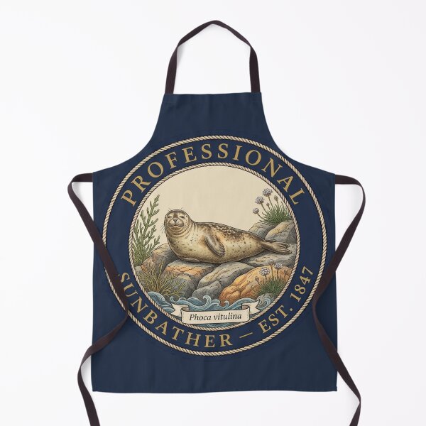 Item preview, Professional Sunbather Seal Club European Humor Badge designed and sold by CalmCapy Co.