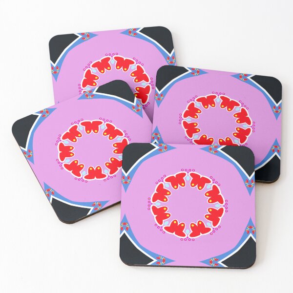 Item preview, Vibrant Pink and Red Heart Mandala Pattern designed and sold by Tinsleybluebell.