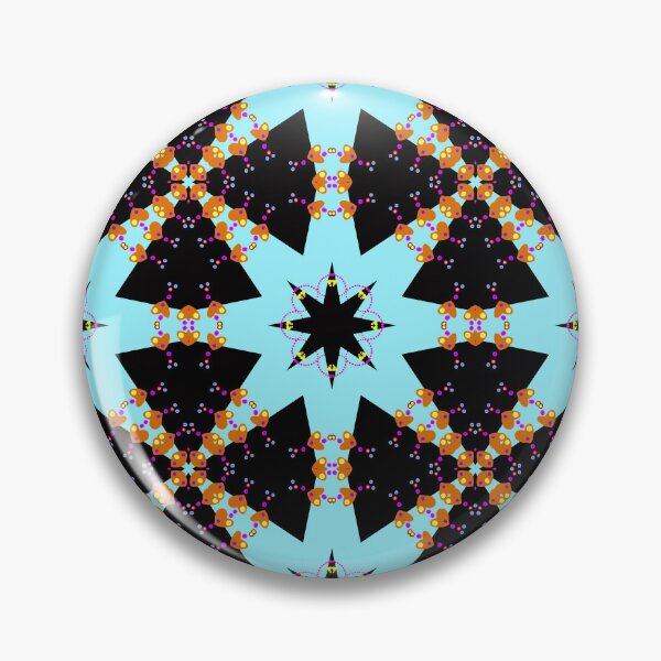 Item preview, Bold Black, Blue and Orange Mandala Pattern designed and sold by Tinsleybluebell.