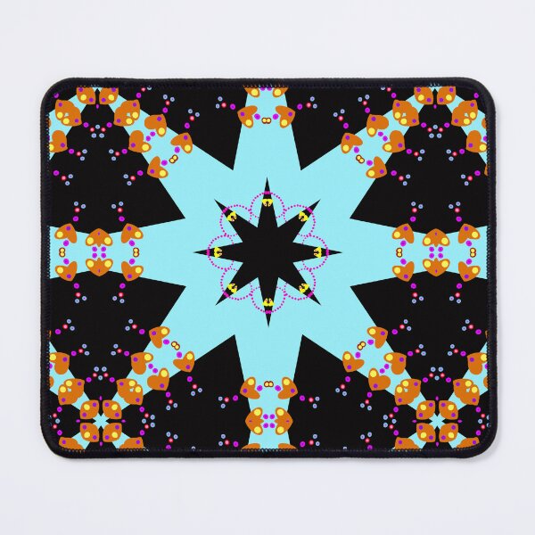Item preview, Bold Black, Blue and Orange Mandala Pattern designed and sold by Tinsleybluebell.