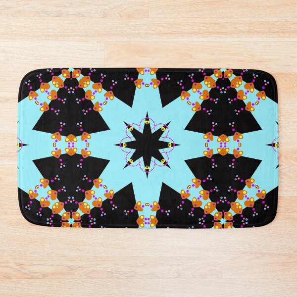 Item preview, Bold Black, Blue and Orange Mandala Pattern designed and sold by Tinsleybluebell.