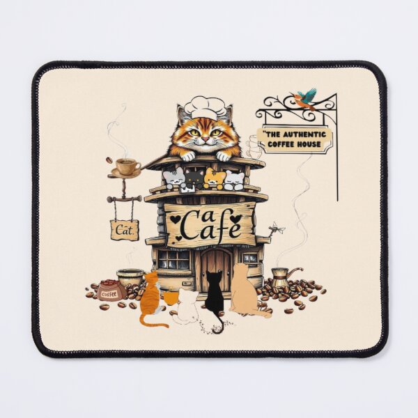 Item preview, The Authentic Coffee House Cute Cats Coffee Barista Kitten Art designed and sold by hoodiehood.
