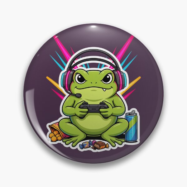 Item preview, Cute Gamer Frog with Headset | Funny Gaming Frog Cartoon designed and sold by PatsiRose.