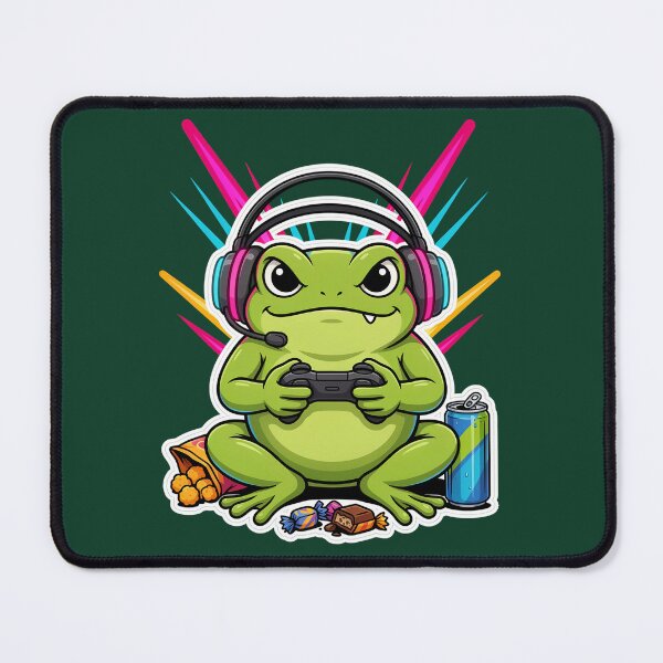 Item preview, Cute Gamer Frog with Headset | Funny Gaming Frog Cartoon designed and sold by PatsiRose.