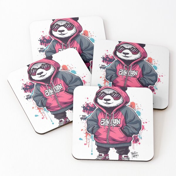 Item preview, Cool Panda Wearing Hoodie Street Style Urban Graffiti Art designed and sold by redblink store.