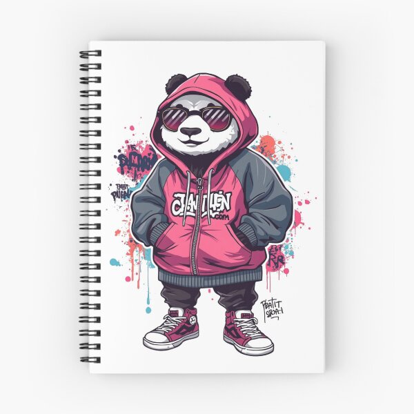 Item preview, Cool Panda Wearing Hoodie Street Style Urban Graffiti Art designed and sold by redblink store.