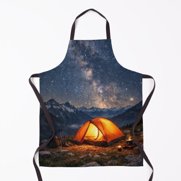 Item preview, Mountain Stargazer Badge – Cosmic Tent & Telescope Design designed and sold by Timeless Junction.