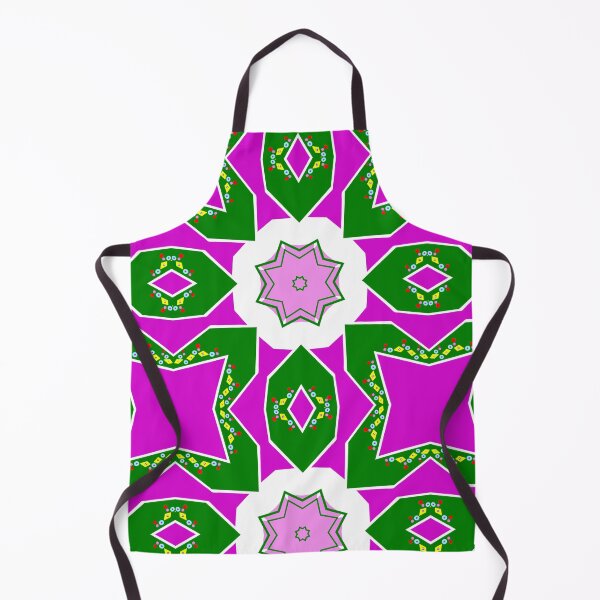 Item preview, Vibrant Magenta and Green Geometric Star Mandala Pattern designed and sold by Tinsleybluebell.