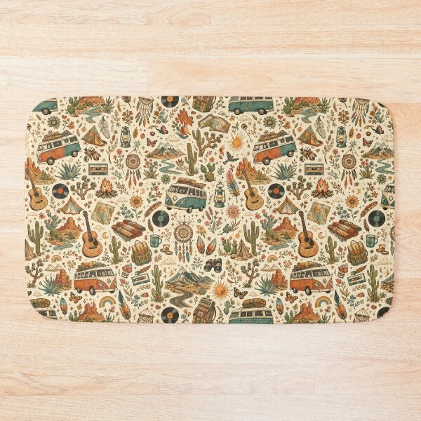 Item preview, Bohemian Summer Wanderlust Pattern – Earthy 70s Travel Aesthetic designed and sold by OpenDreamArts.