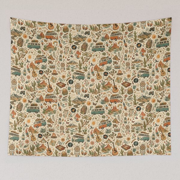 Item preview, Bohemian Summer Wanderlust Pattern – Earthy 70s Travel Aesthetic designed and sold by OpenDreamArts.