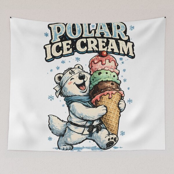 Item preview, Polar Ice Cream Vintage Mascot designed and sold by Drofted.