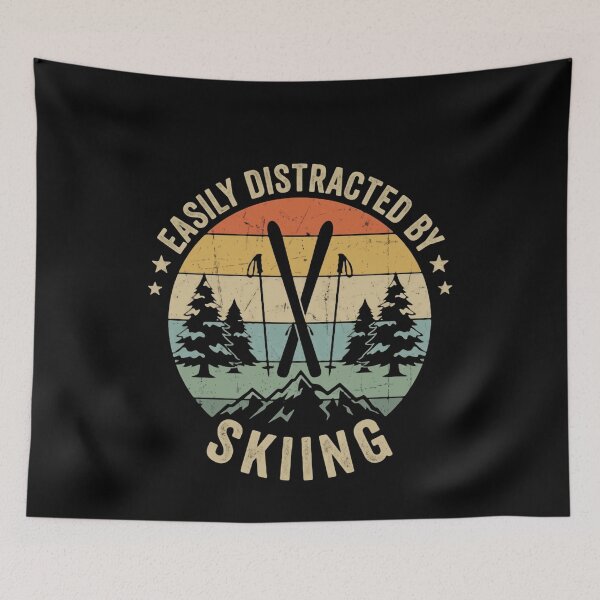 Item preview, Easily Distracted By Skiing Skier Winter Sport Enthusiast designed and sold by JonesFlora2025.