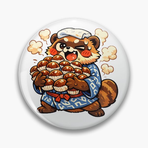 Item preview, Kawaii Tanuki with Onsen Manju Sticker | Funny Japanese Hot Spring Meme Animal designed and sold by kawaii animal store (in Japan).