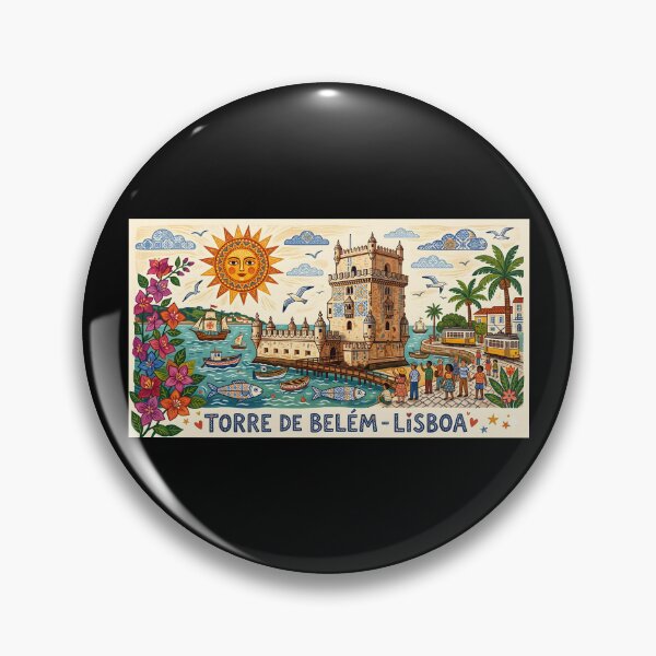 Item preview, Lisbon Belem Tower Vintage Folk Art Illustration designed and sold by Paulo Costa Dias.