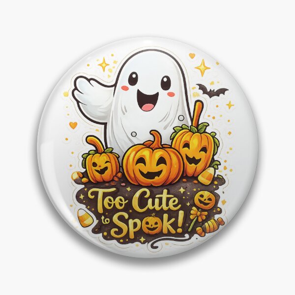 Item preview, Too Cute to Spook Ghost Sticker – Adorable Halloween Ghost & Pumpkins | Kawaii Spooky Season Design designed and sold by StyloStudio.