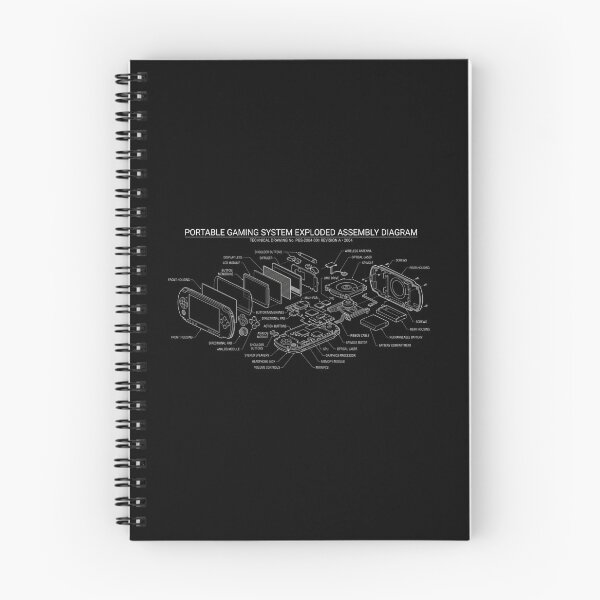 Item preview, Retro Portable Gaming Console Exploded View Blueprint - Handheld Gaming Schematic designed and sold by DraftGear.
