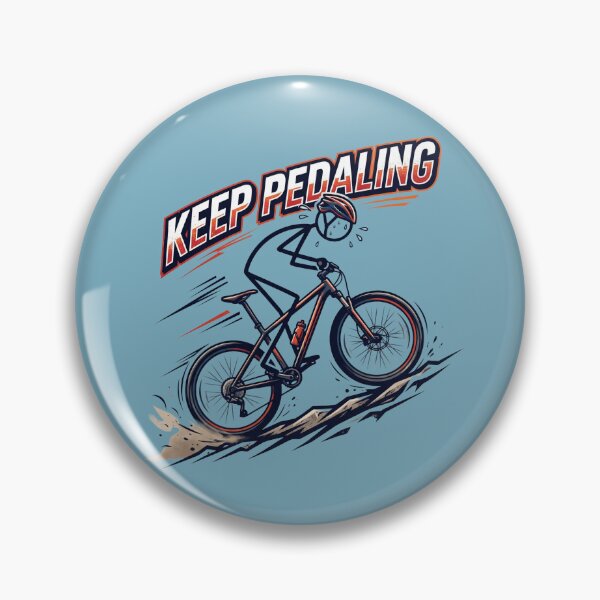 Item preview, Keep Pedaling – Motivational Cycling Stickman Illustration designed and sold by Chroma Dreams .