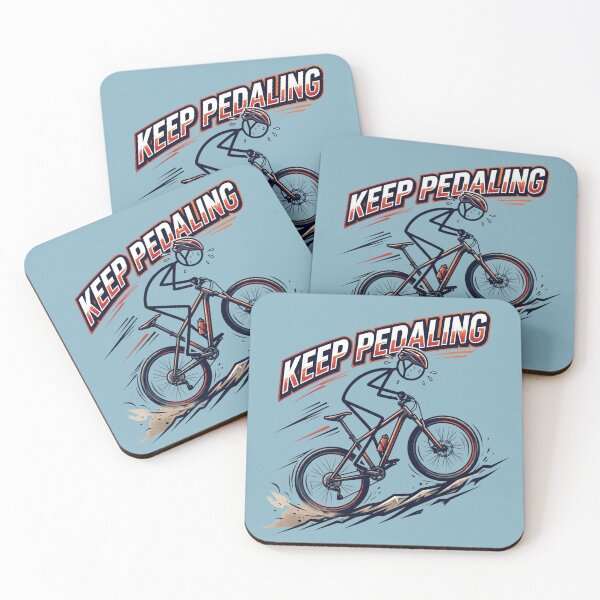 Item preview, Keep Pedaling – Motivational Cycling Stickman Illustration designed and sold by Chroma Dreams .