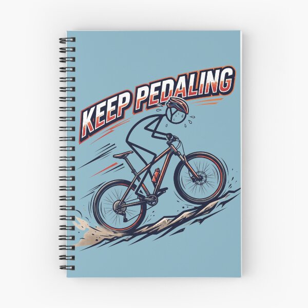 Item preview, Keep Pedaling – Motivational Cycling Stickman Illustration designed and sold by Chroma Dreams .
