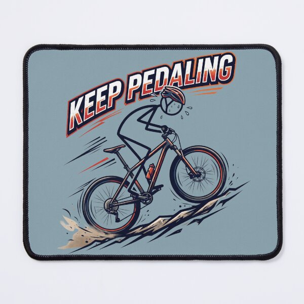 Item preview, Keep Pedaling – Motivational Cycling Stickman Illustration designed and sold by Chroma Dreams .