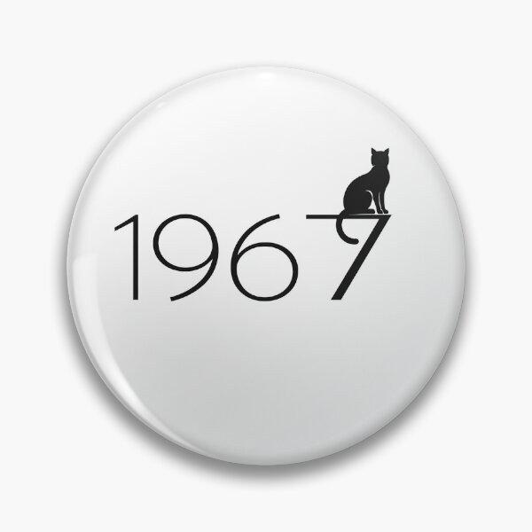 Item preview, 1967 numbers and black cat on white background  designed and sold by wallartofmio.