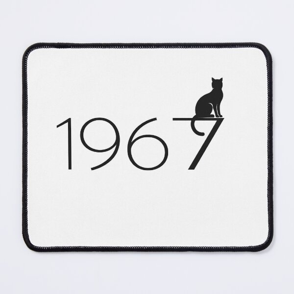 Item preview, 1967 numbers and black cat on white background designed and sold by wallartofmio.