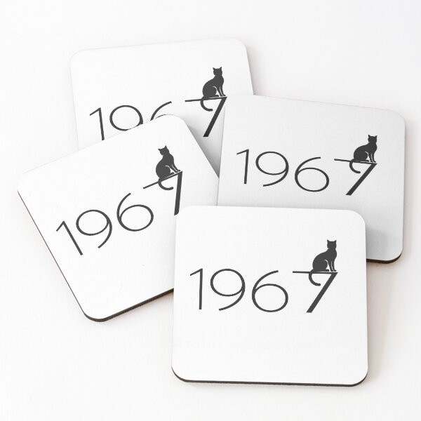 Item preview, 1967 numbers and black cat on white background  designed and sold by wallartofmio.
