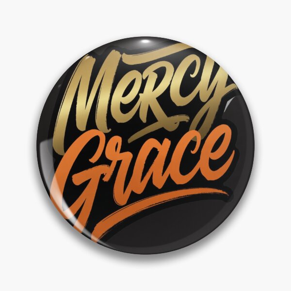 Item preview, Mercy Grace,  Brush Script Logo | Gold & Orange Typography Design designed and sold by KINGDOM GOLD STUDIO.
