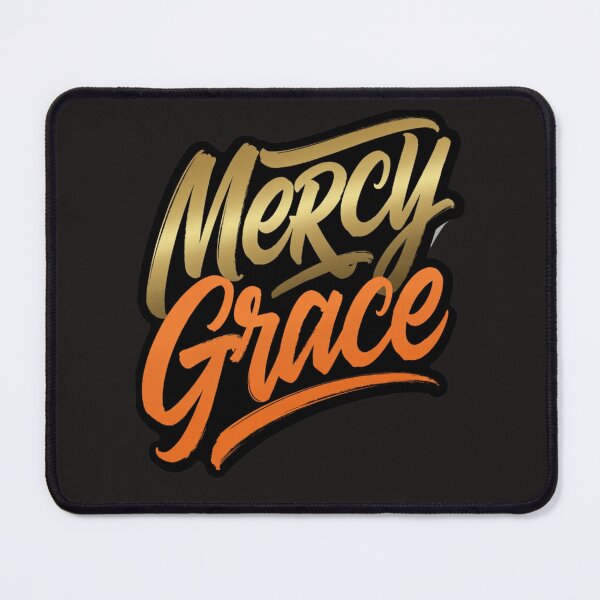 Item preview, Mercy Grace, Brush Script Logo | Gold & Orange Typography Design designed and sold by KINGDOM GOLD STUDIO.