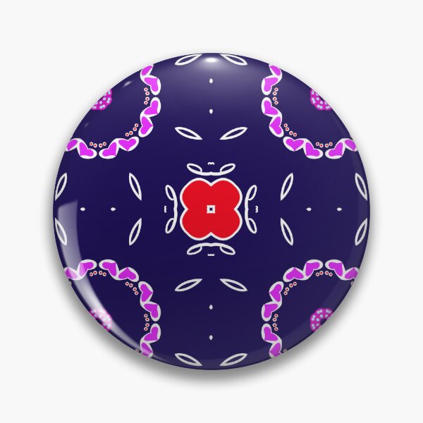 Item preview, Navy and Magenta Heart Mandala Pattern designed and sold by Tinsleybluebell.