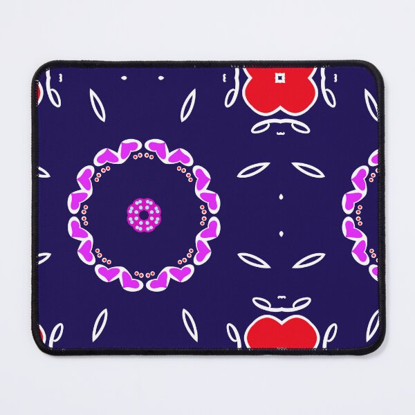 Item preview, Navy and Magenta Heart Mandala Pattern designed and sold by Tinsleybluebell.