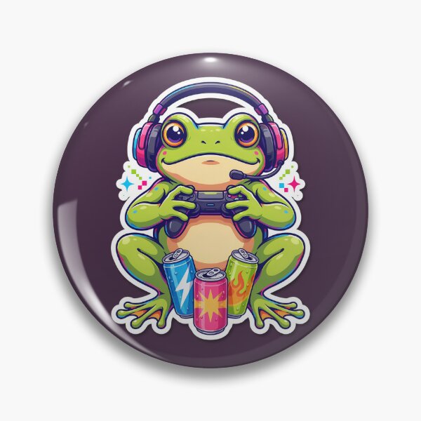 Item preview, Cute Gamer Frog with Headset | Energy Drink Gaming Buddy designed and sold by PatsiRose.