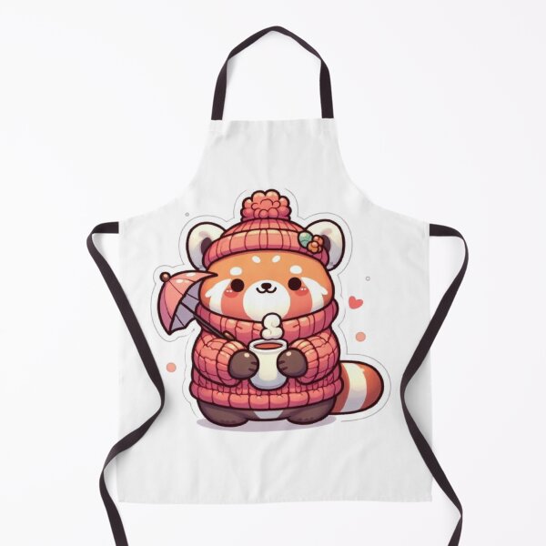 Item preview, Cozy Red Panda with Coffee & Umbrella | Cute Kawaii designed and sold by vigzhifushions.