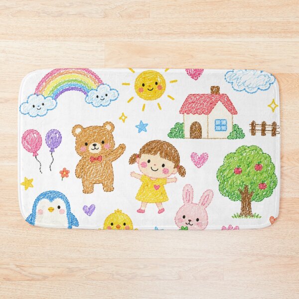 Item preview, Happy Childhood Crayon Doodle Art designed and sold by 0606PM.