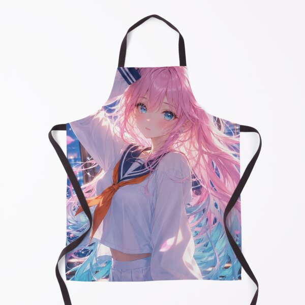 Item preview, Dreamy Neon Night Anime Schoolgirl | Original Kawaii Anime Girl Art designed and sold by Sticleg.